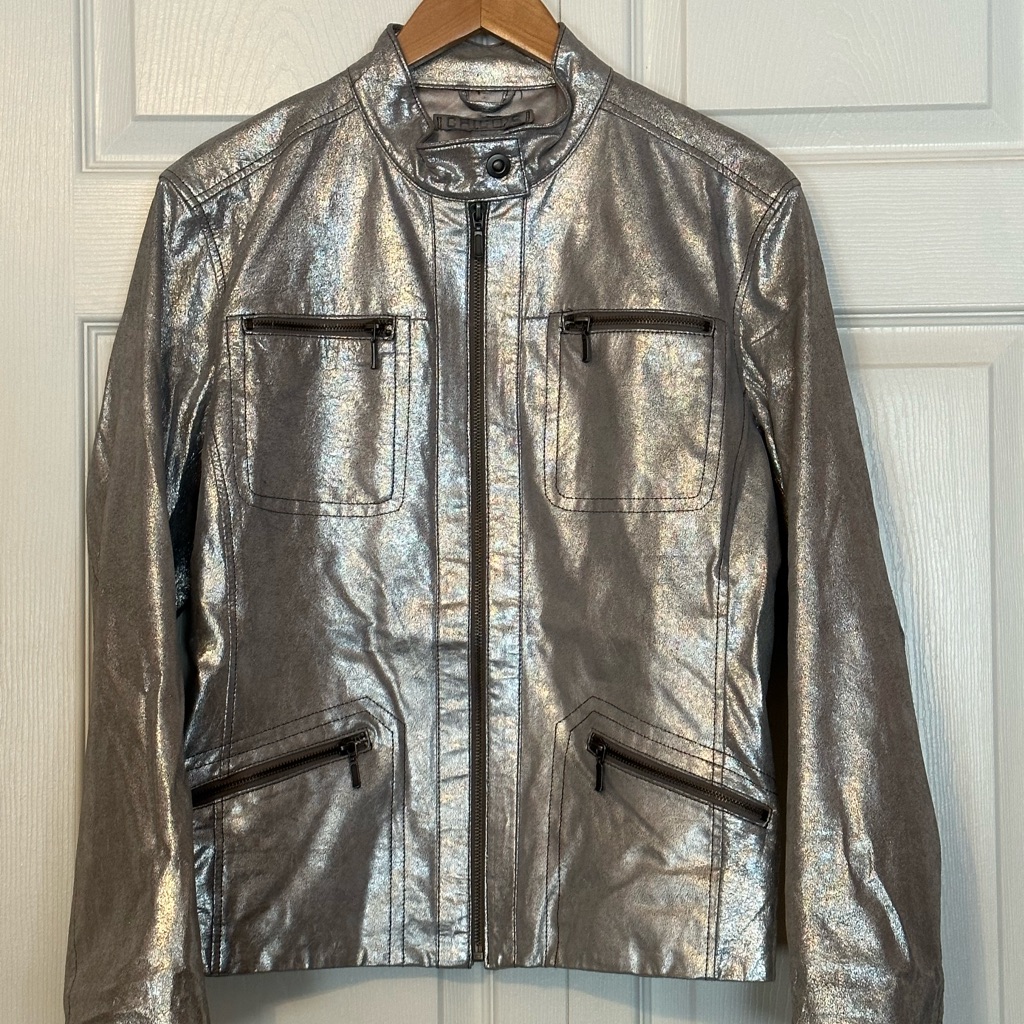 Chico Silver Metallic Leather Jacket